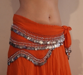 G50 - Chiffon coinbelt ORANGE SILVER G50