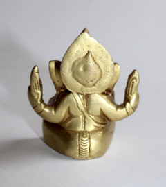 Ganesha Hindoe godheid beeldje messing GOUD kleurig - 7,5 cm hoog