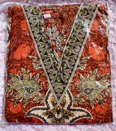 Oriental Kaftan tunic Galabyya, ORANGE thobe long, loose, oriental dress, V-neck, 100% viscose for ladies and gentlemen - S, M, L, XL, XXL