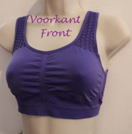 S / M Small / Medium - Sleeveless seamless PURPLE stretch, microfiber workout top, waffled back