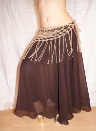 Cirkelrok chiffon DONKER BRUIN licht transparant