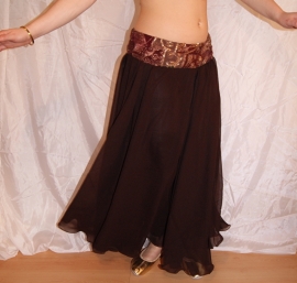 Full Circle skirt DARK BROWN slightly transparent