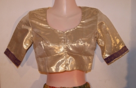 Bolero Harem prinsessen jasje Indiase stijl GOUD met korte mouwtjes - XXS, Extra Small, Small,  Petite