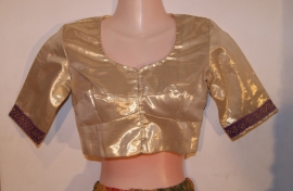 XXS, Extra Small, Small,  Petite - Bollywood Bolero Harem princess jacket GOLD short sleeves