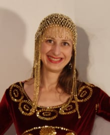 Kralen hoofddeksel kralen mutsje GOUD  Cleopatra