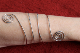 one size adaptable - Snake bracelet, goddess bracelet, spiral bracelet, curly bracelet, silver colored