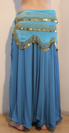 2-lagen rok met golvende zoom TURKS BLAUW - one size (tot XL)