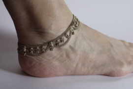 27 cm XL - 1 SILVER anklet, chain bows decorated