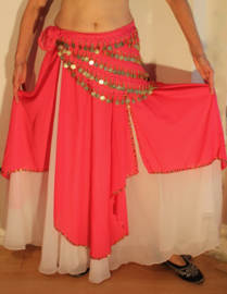 2-piece set Circle skirt + veil, semi transparent, chiffon WHITE - S M L and XL