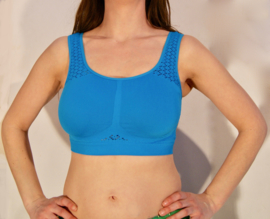 one size fits 36/38 - Sport Fitness top TURQUOISE waffled back