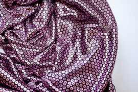 110 cm x 21 cm - Shiny shawl / bandana PURPLE PINK BLACK motive
