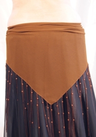 Triangular shawl with fringe BROWN