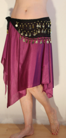 one size - Asymmetrical 6-points skirt with slits PURPLE - Jupe 6 pointes MAUVE asymmétrique, non transparante