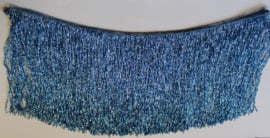 22 cm high, 95 cm long - 1 piece of beaded fringe glittering BLUE
