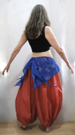 Asymmetrical, semi transparent, chiffon. BLUE skirt, pointed skirt - one size fits 36/38/40/42, S, M, L, XL