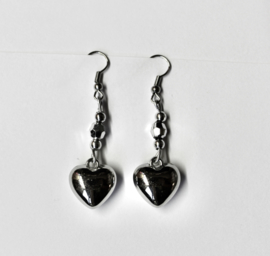 Lichtgewicht hartjes oorbellen ZILVER kleurig - Zilver1 - Lightweight hearts earrings SILVER color