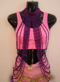 Beaded necklace bellydance showdance Burlesque gogo dance PURPLE - Collier busier VIOLET