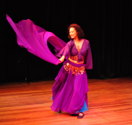 Sluier rechthoekig chiffon PAARS -260 cm x 110 cm