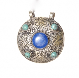 Pendant met LAPIS LAZULI en TURKOOIS stenen ingelegd - Pendant1 