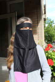 Origineel ZWART Egyptisch bedoeïenen gezichtsmasker, niqab - one size