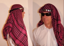 Palestijnse sjaal DONKERROOD of PAARS met ZWART - Keffiyeh - Chafiyeh