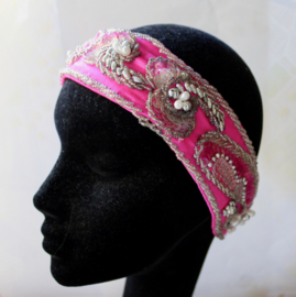 Bellydance FUCHSIA BRIGHT PINK Roaring Twenties Headband - Bande cheveux Fuchsia Argentée