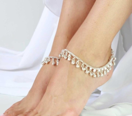 Medium/Large 25 cm - 1 pair of SILVER colored anklets - 1 paire de Chaînes de chevilles couleur ARGENTÉ