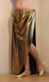One size fits M, L, XL - Shiny 2-slit GOLDEN straight skirt - Jupe drapée, DORÉE à 2 fentes
