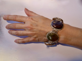 Armband met 5 verschillende (kunst) stenen - size adaptable