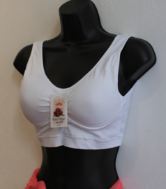 Fitness stretch topje met vulling AQUA, BEIGE, PAARS, FUCHSIA, FLUO ROSE, FELGROEN, WIT - S/M - L/XL