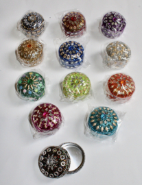 Round Glitter, mirrored boxes for surprise, mini gift box  - 5,2 cm diameter