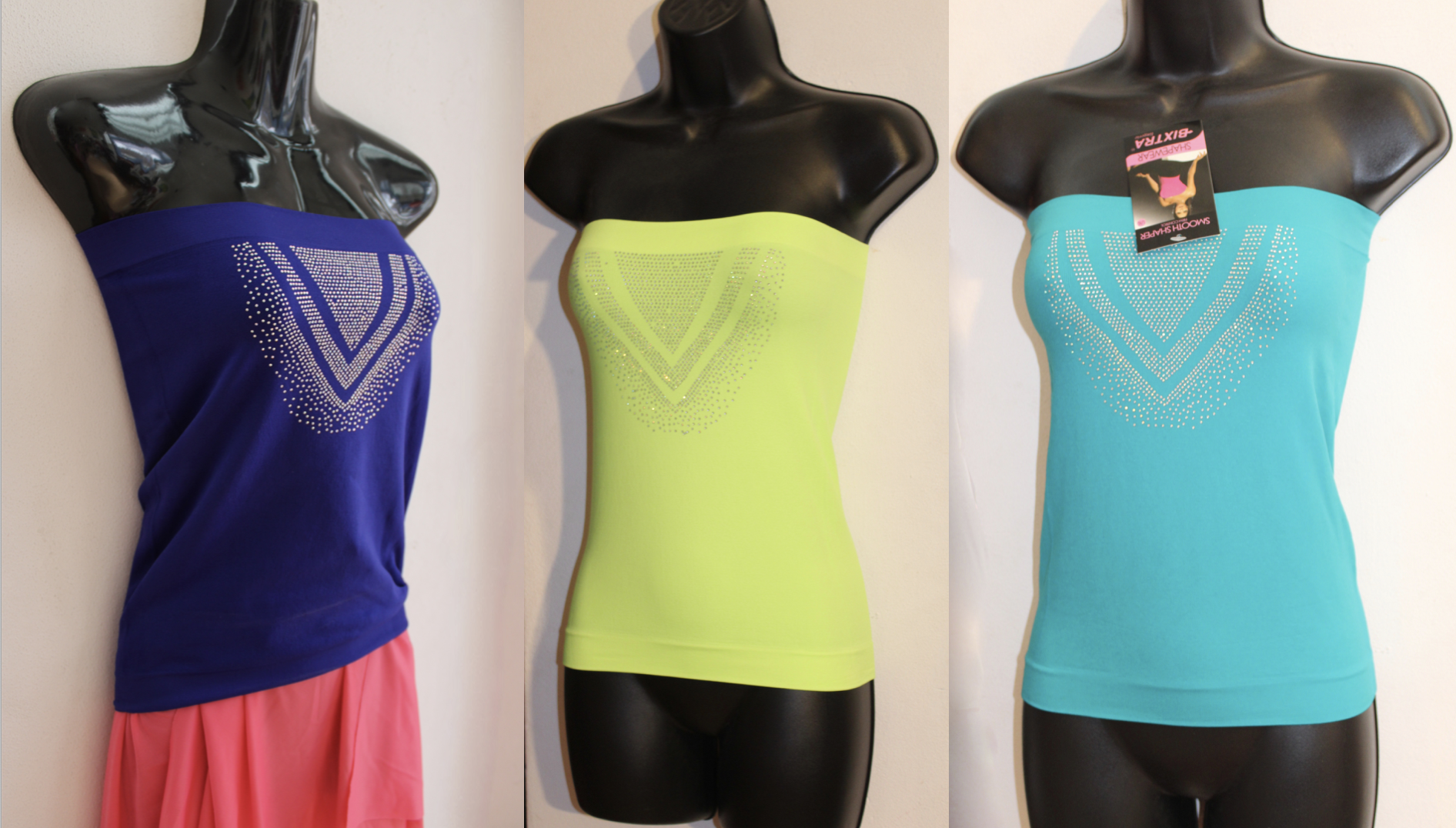 Small Medium  - Belly body  non transparent FLUORESCENT YELLOW/PINK/ ORANGE, TURQUOISE, BLACK, PURPLE - Bustier élastique