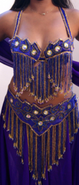 7-piece Crystal collection bellydance costume PURPLE, GOLD, Rhinestones