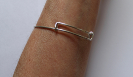 Bracelet SILVER color with hand of Fatma -one size adaptable - Bracelet couleur ARGENT main de Fatmah