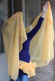 2-piece Veil set : Veil rectangle chiffon Orangy-YELLOW + long shawl