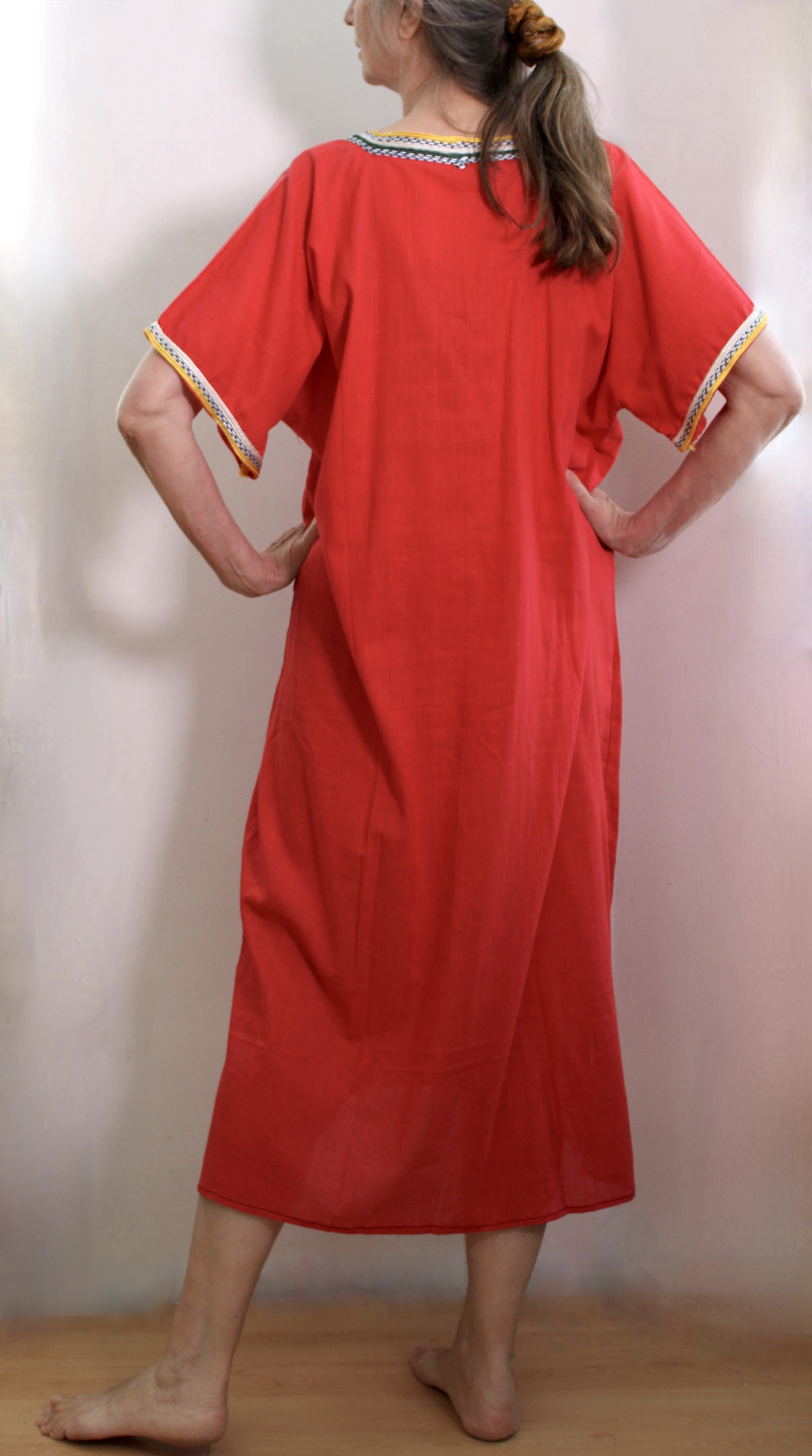 Medium, Large, Extra Large, XL, XXL - Egyptian dress cotton FUCHSIA or RED