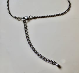 2-delig Setje: Oorbellen + hanger ROODBRUIN ZILVER