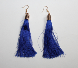 Tassel earrings Boho Ibiza Hippy chick BLACK or BLUE