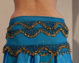 Beaded hipbelt from Egypt handycraft TURQUOISE GOLD