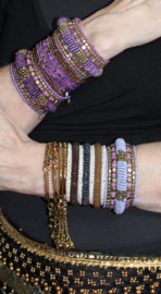 one size - 3D bracelet Indian Tribal PURPLE GOLD