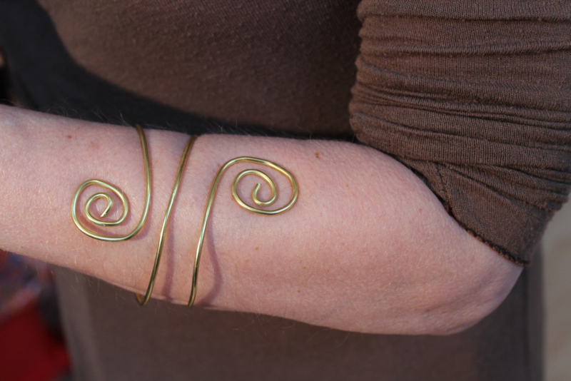 one size adaptable - GOLDEN Curly spiral bracelet - Bracelet serpent DORÉ