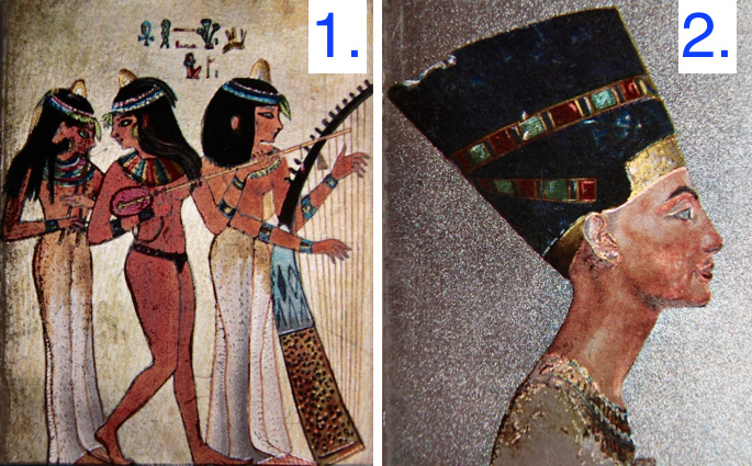 Postkaarten van Egyptische fresco's uit de konings graven  glimmend - 8,5 cm x 11,2 cm - Postcards Egyptians wall painting from the tombs Pharaonic Glowcards