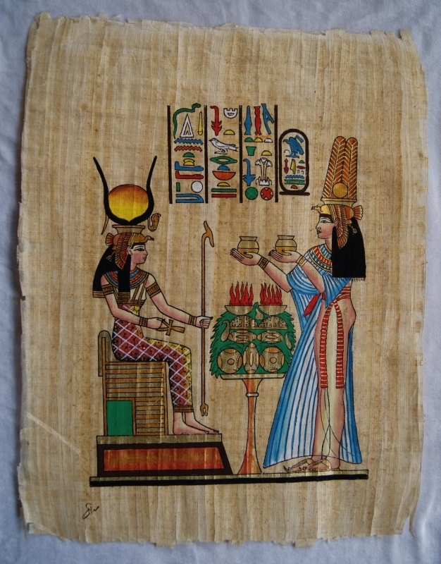 Originele Egyptische papyrus met faraonische afbeeldingen 2