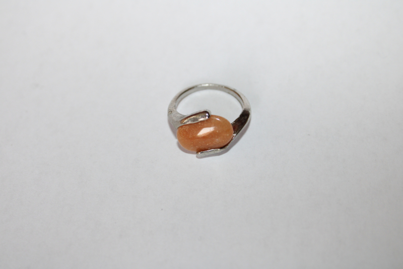 ZILVEREN ring met LICHTBRUINE kwarts steen - diameter 16,7 mm - ringmaat 53 - SILVER ring with LIGHT BROWN quartz stone