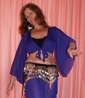 Chiffon tie top, "bat top" with very wide sleeves MEDIUM PURPLE - Top Papillon : Top manches très larges en chiffon fin