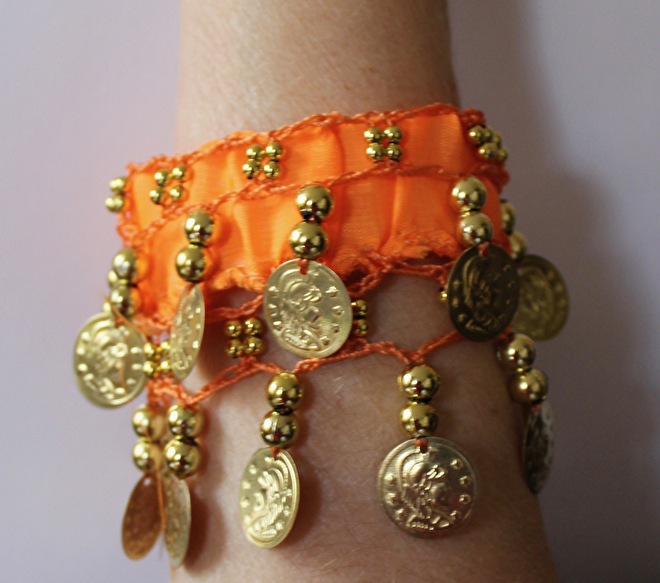 oranje muntjes armband