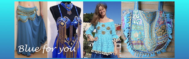 buikdanskostuums blauw boho bohemian fashion bellydance shop