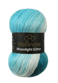 Moonlight Glitter Batik Petrol/Wit/Turquoise