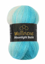 Wollbiene Moonlight Batik Turquoise/Benzine/Wit