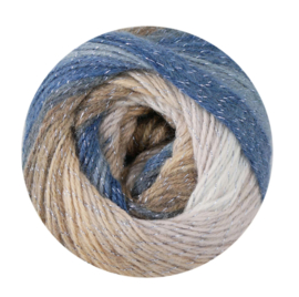 Wollbiene Moonlight  Glitter Batik Blauw/Beige
